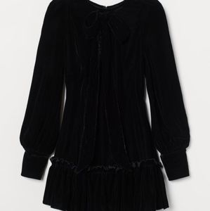 H&M vampire's wife bow velvet ruffle dress